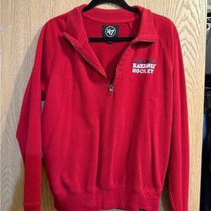 '47 Red Chicago Blackhawks Zip-Up Sweater